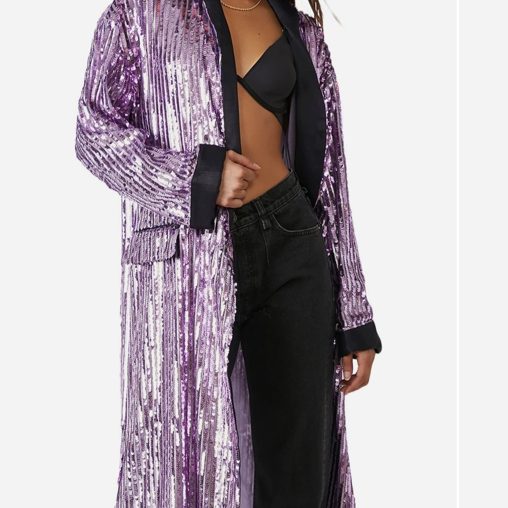 Free People Purple Velvet Robe